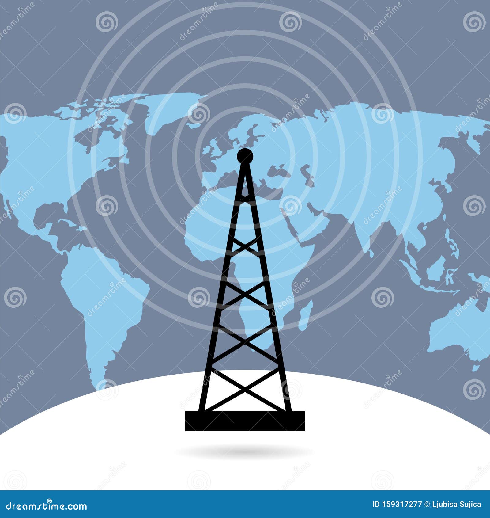 Cell Phone Tower icon stock vector. Illustration of high - 159317277