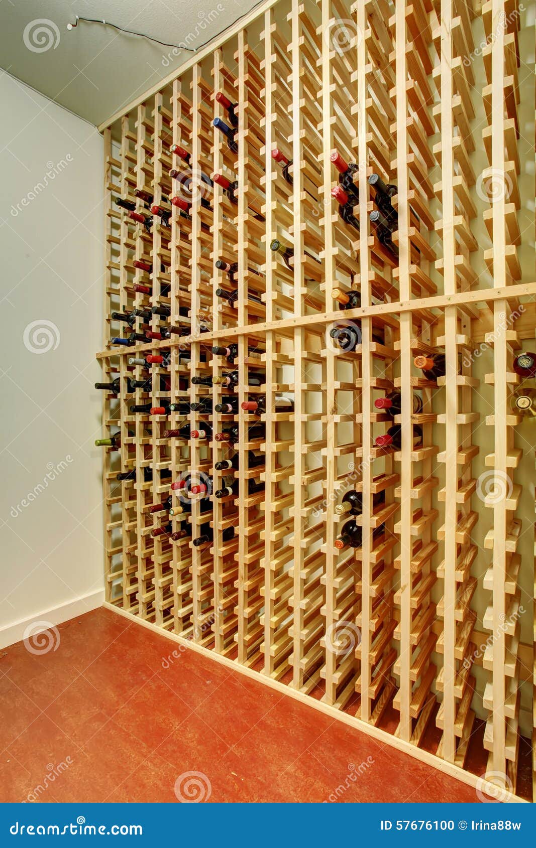 Cellar with Large Wine Holder on Wall. Stock Photo Image of american
