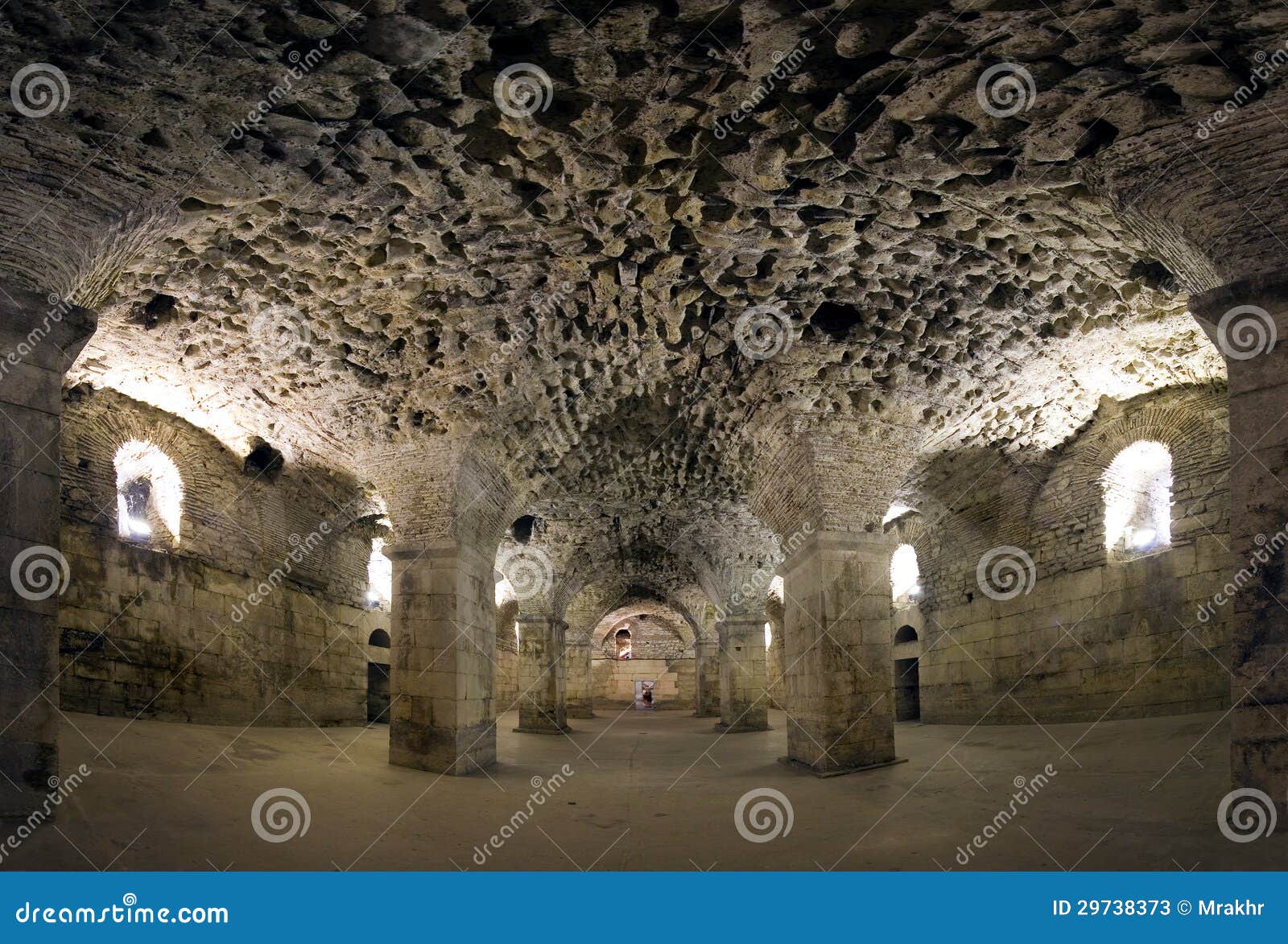 underground of diocletian palace, split town, croatia