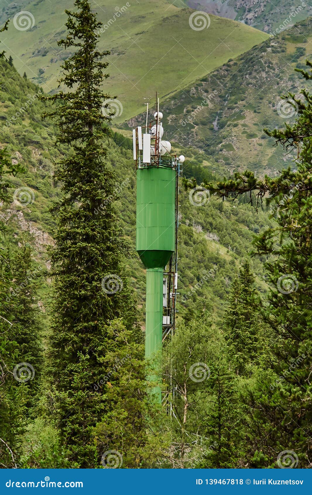 Cellular Antennas in the Mountains Stock Photo Image of peak, stand