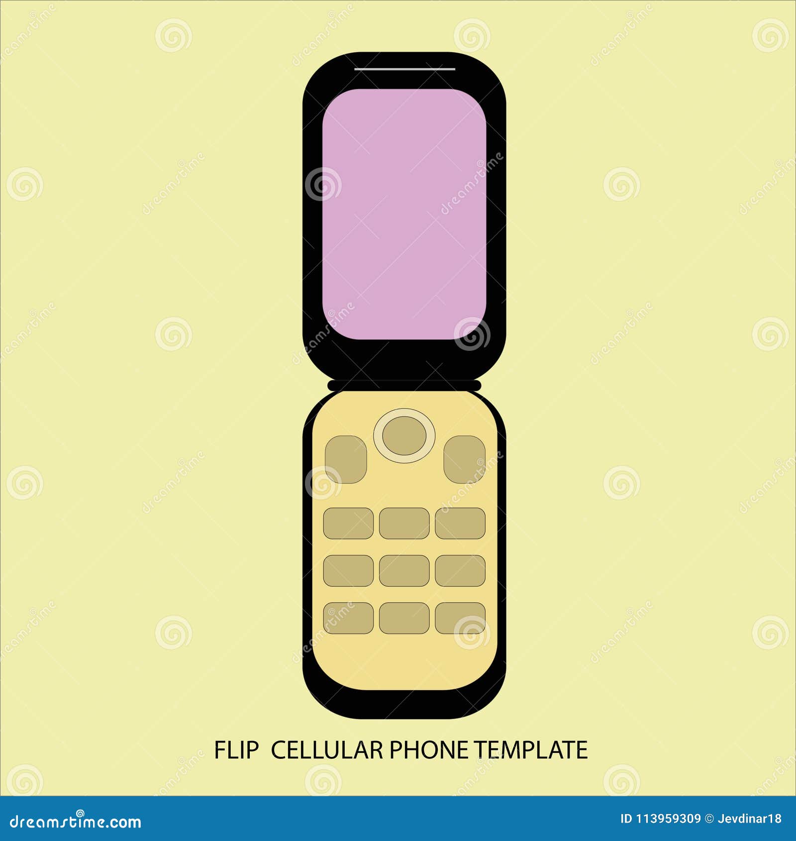 flip-cellular-phone-template-stock-illustration-illustration-of-contact-isolated-113959309