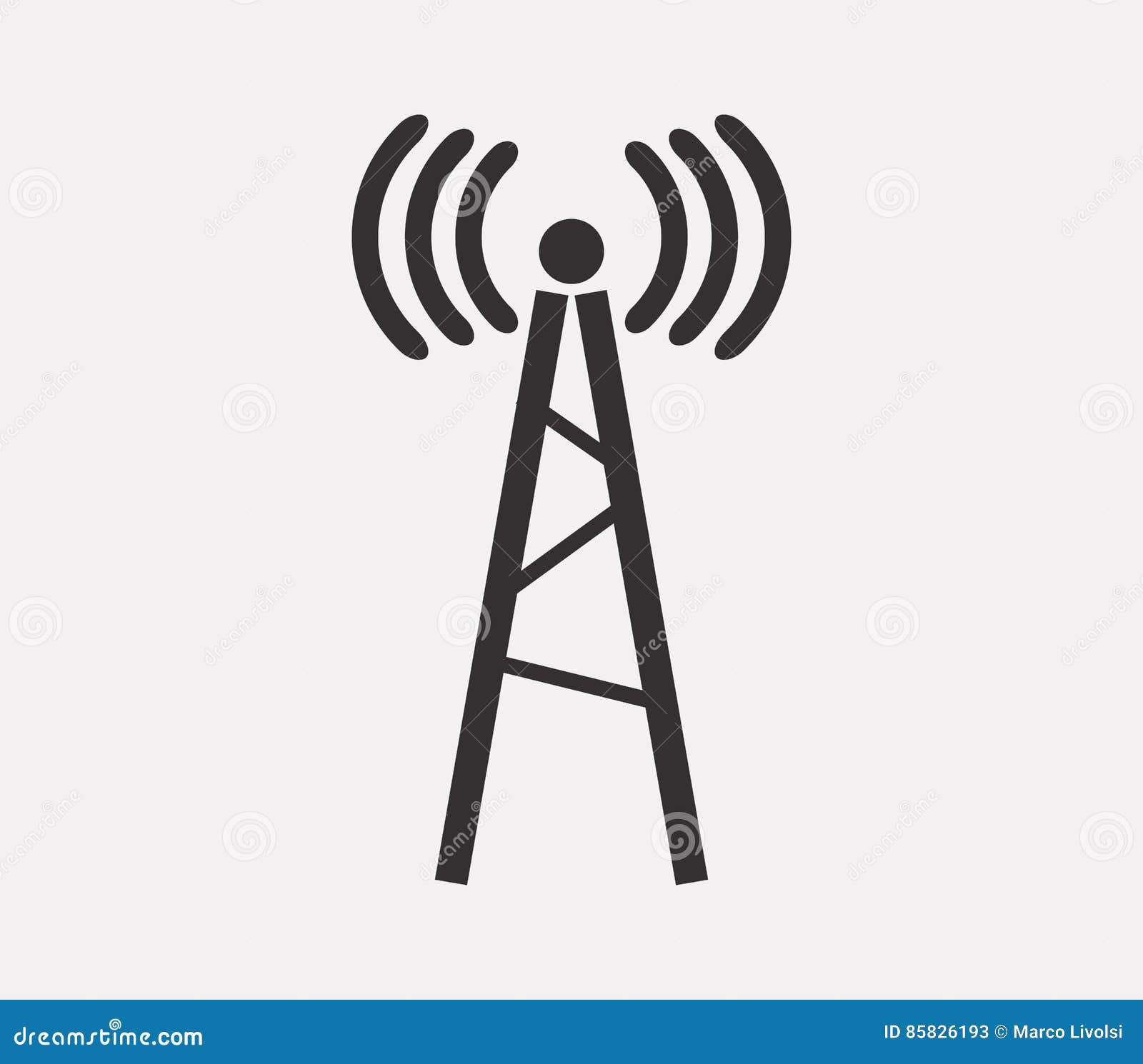 Cellular Tower Icon Illustrated Stock Illustration - Illustration of