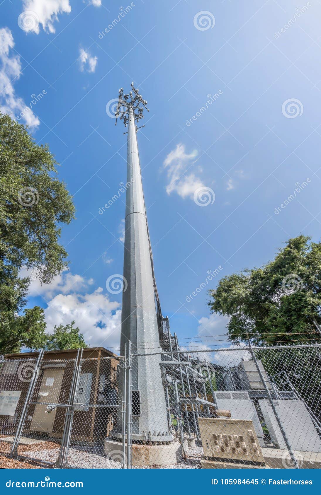 Tall Cellular Phone Tower. stock image. Image of point 105984645