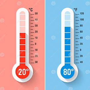 Celsius And Fahrenheit Thermometer Vector Illustration CartoonDealer 