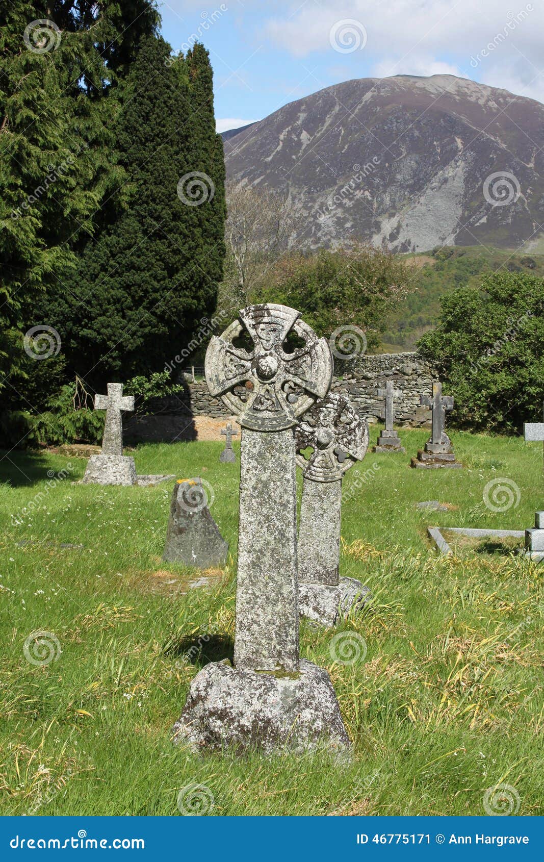 Celtic Cross in Churchyard, Loweswater, Lake District. Stock Image ...