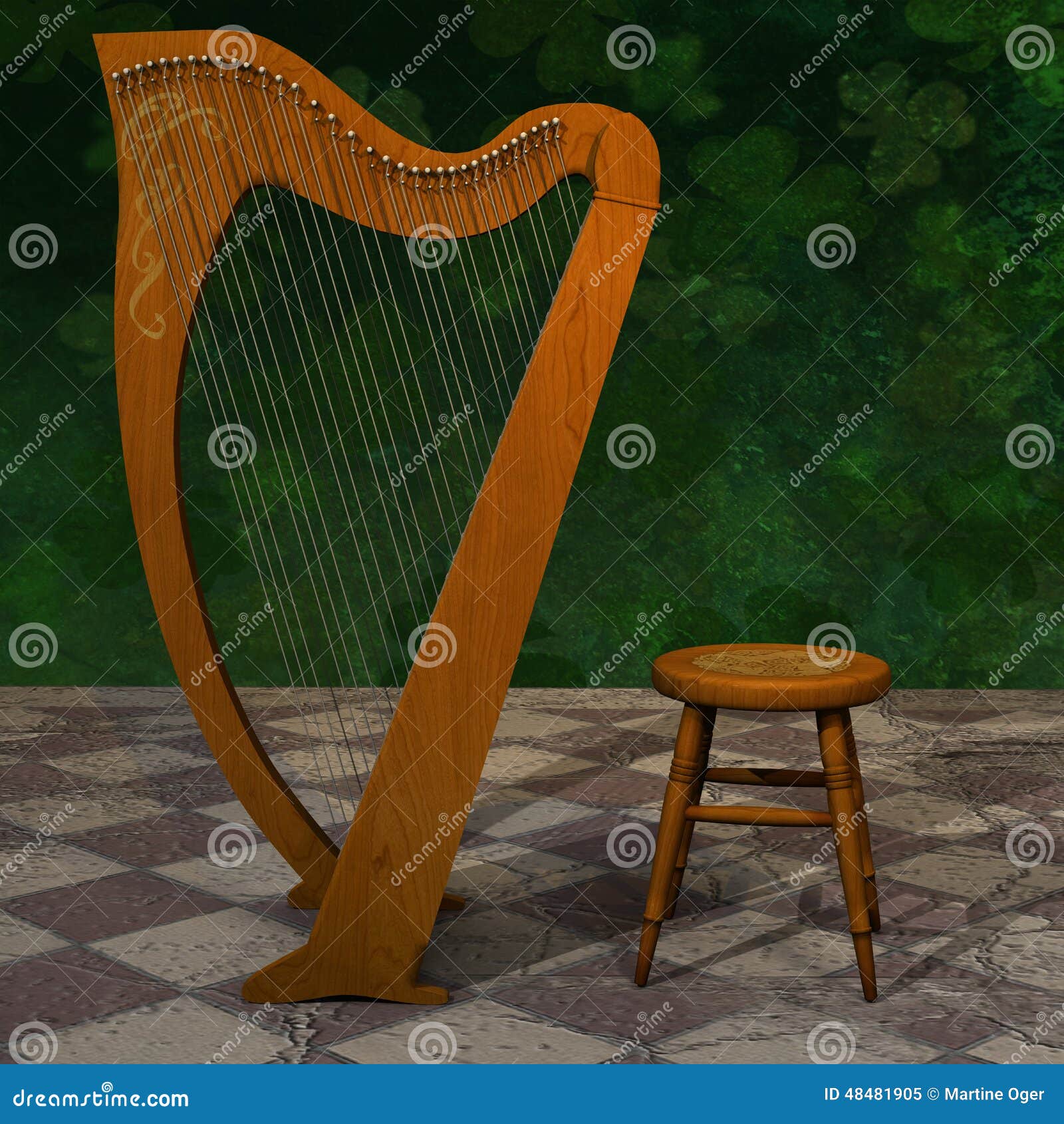 Celtic Harp In Italy RoyaltyFree Stock Photography