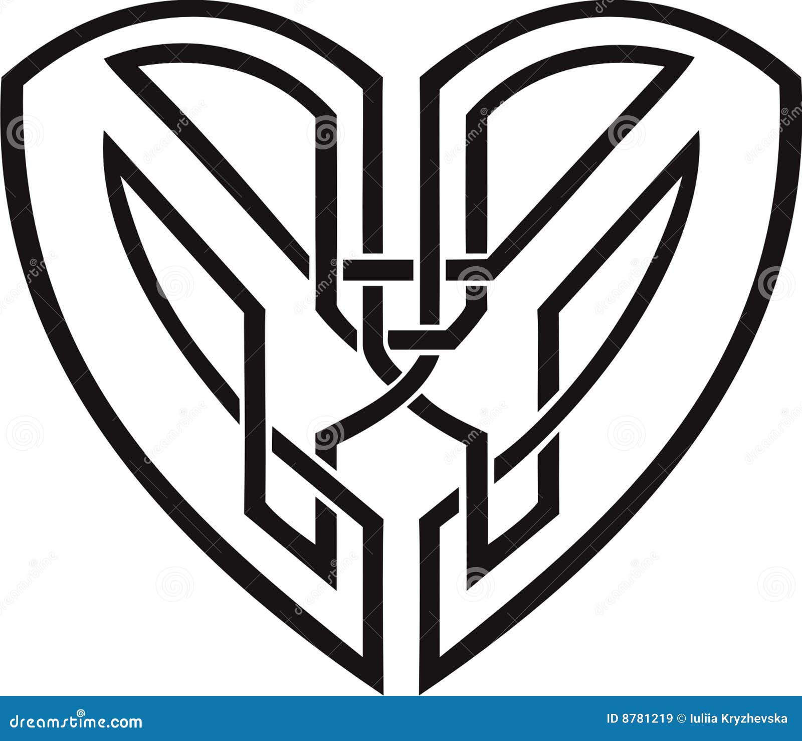 Celtic heart stock vector. Illustration of contour, ornament - 8781219