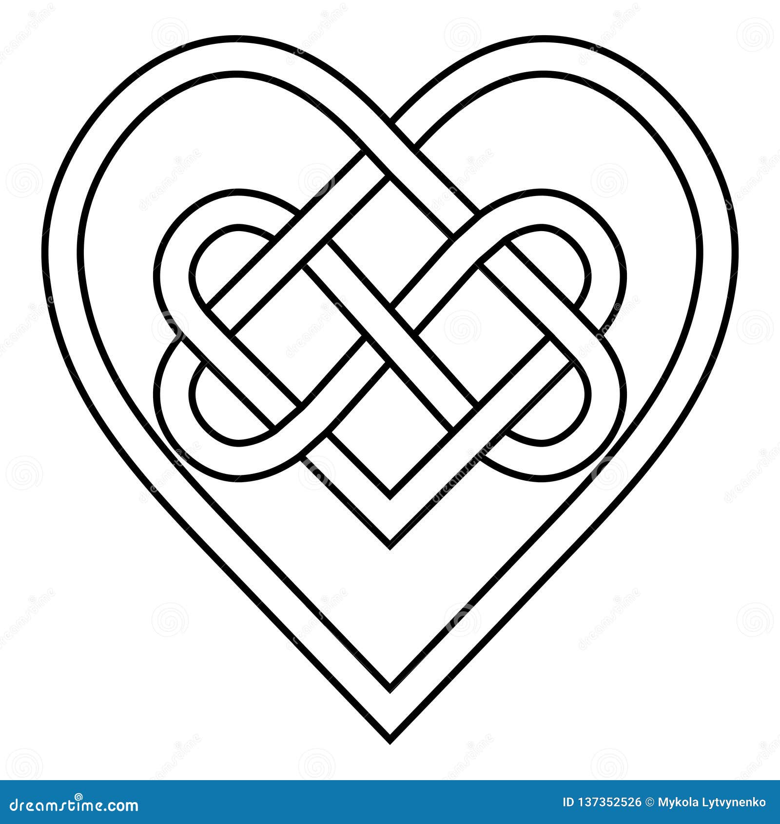 Celtic Knot Rune Bound Hearts Infinity Vector Symbol Sign of Eternal Love,  Tattoo Logo Pattern of Hearts Stock Vector - Illustration of abstract,  boud: 137352526