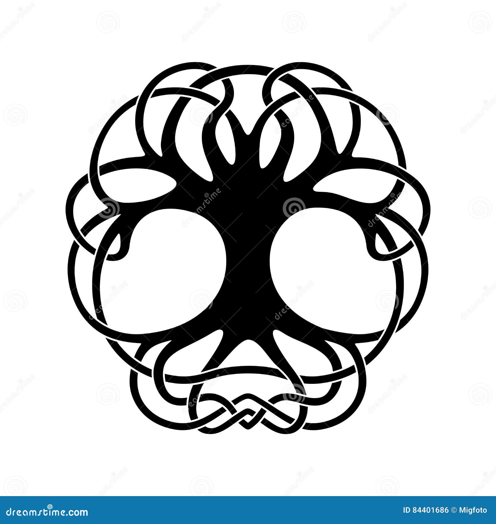 Black celtic tree design Royalty Free Vector Image