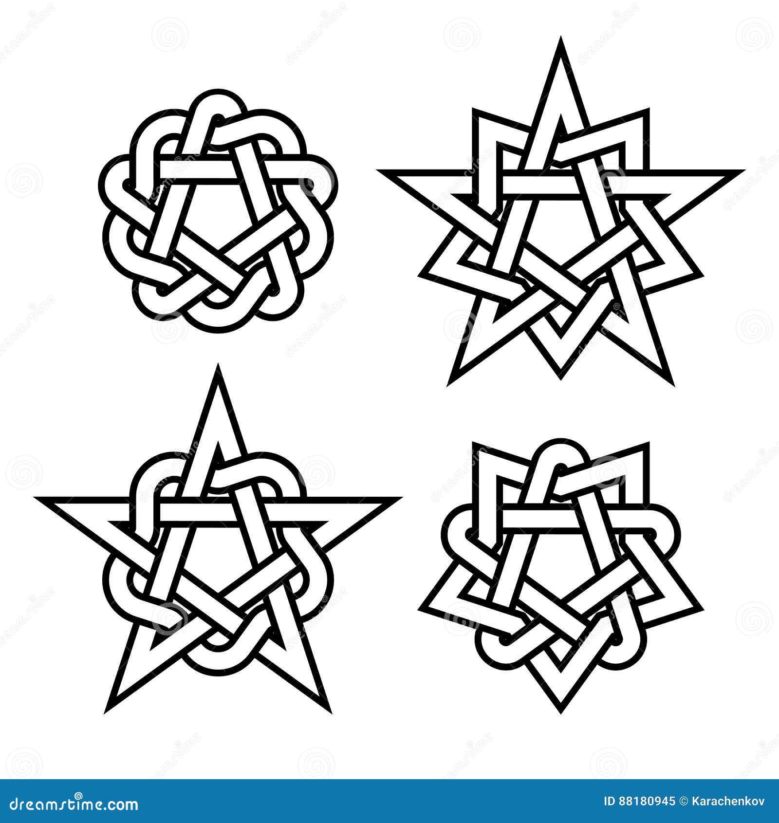 Celtic knot amulet for love. seamless decorative element. Heart knot  talisman. Vector illustration Stock Vector