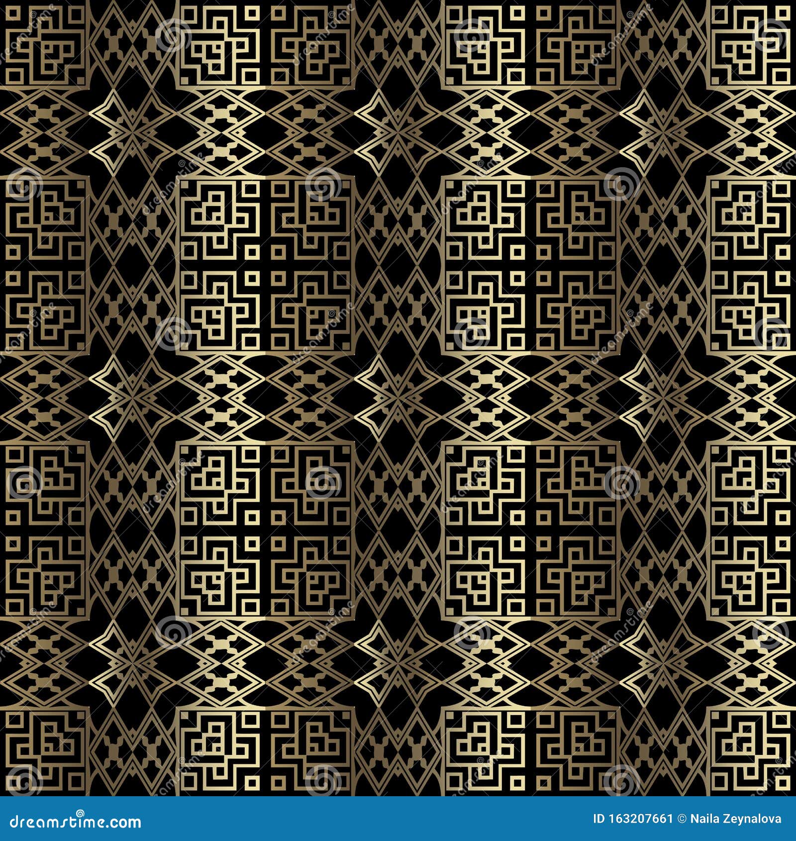 Celtic Style Ornamental Gold 3d Vector Seamless Pattern. Shiny ...