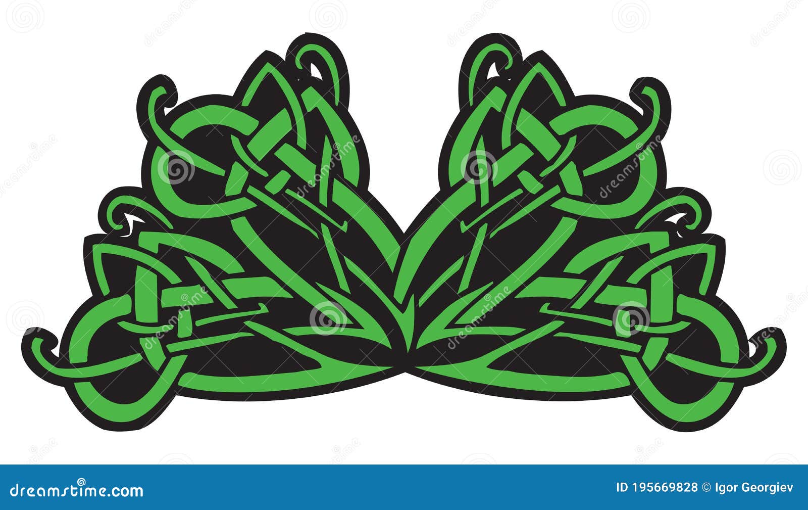 Celtic Irish Flower Knot Cross Tattoo Flash Set Stock Vector