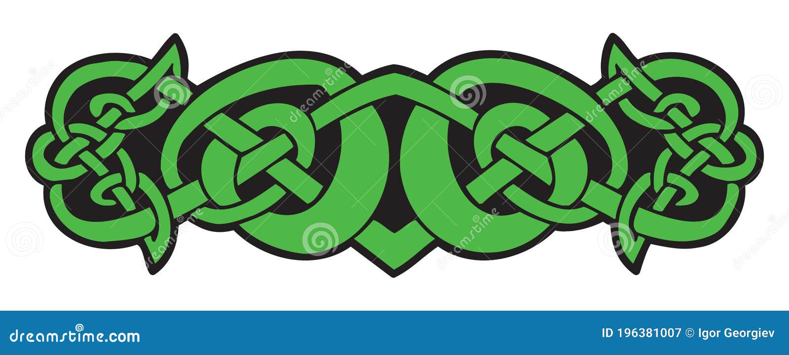 Abstract Decorative Celtic Flower Knot Heart Tattoo Flash Set Stock