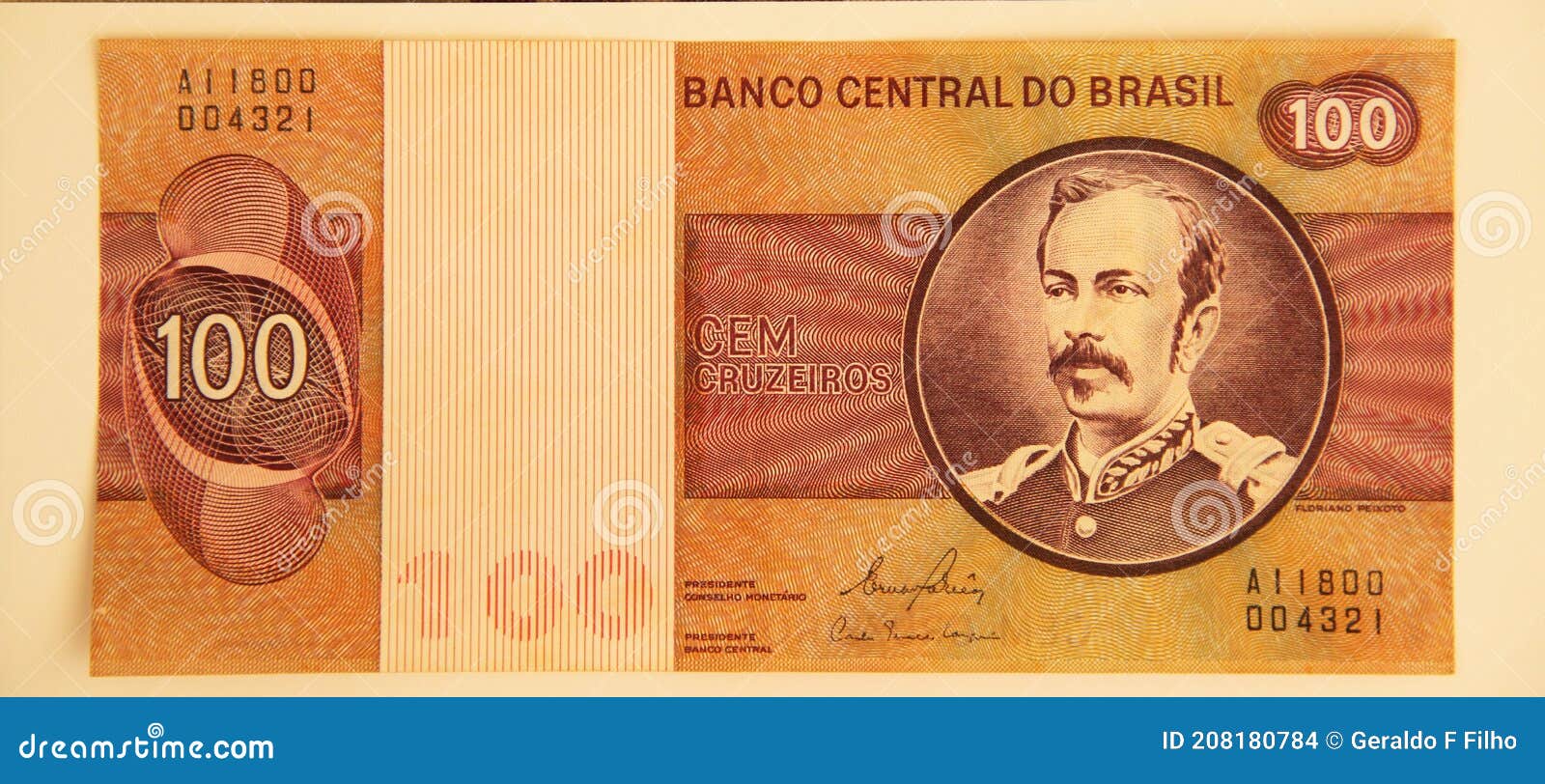 Banco Central Do Brasil 100 CEM Cruzeiros Note Over Stamp On 100 “CEM  CRUZEIROS”