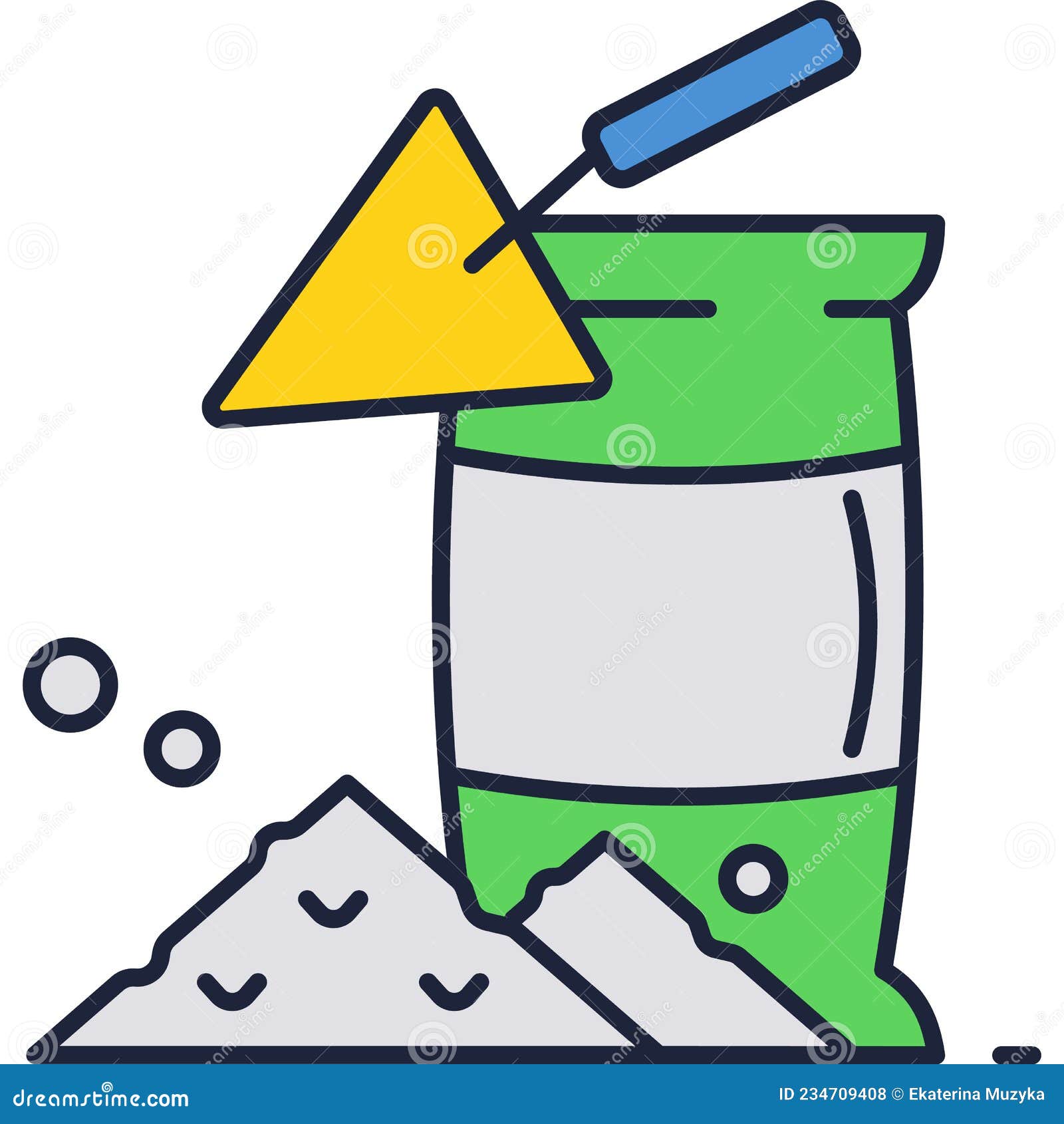 Cement Bag Icon Concrete Pack Vector on White Stock Vector