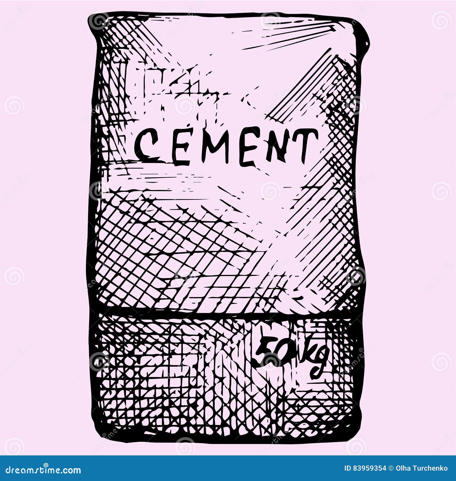 Cement bag stock vector. Illustration of equipment, outline - 83959354