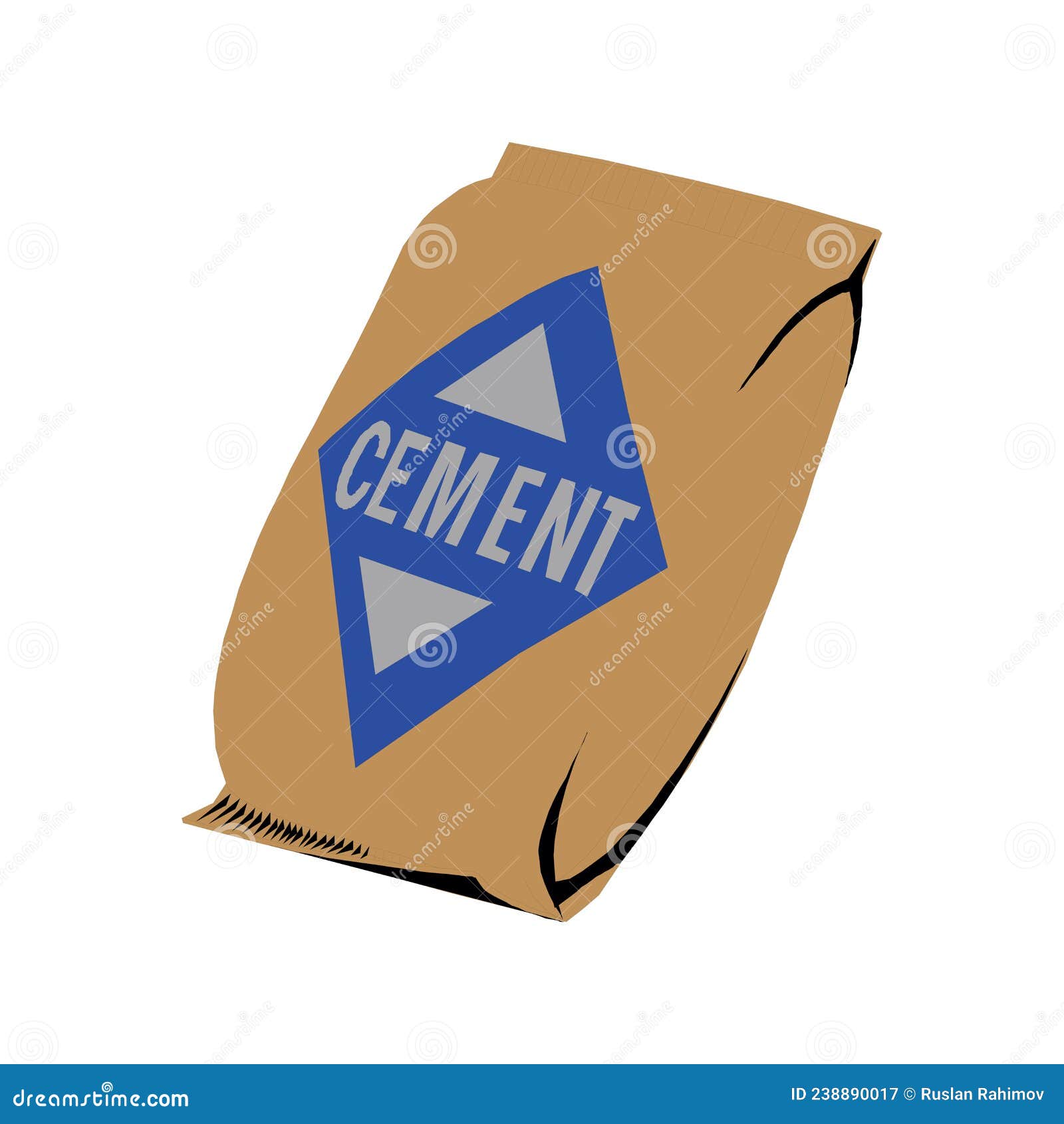 Cement Bags. Paper Sacks Isolated on White Background. Vector