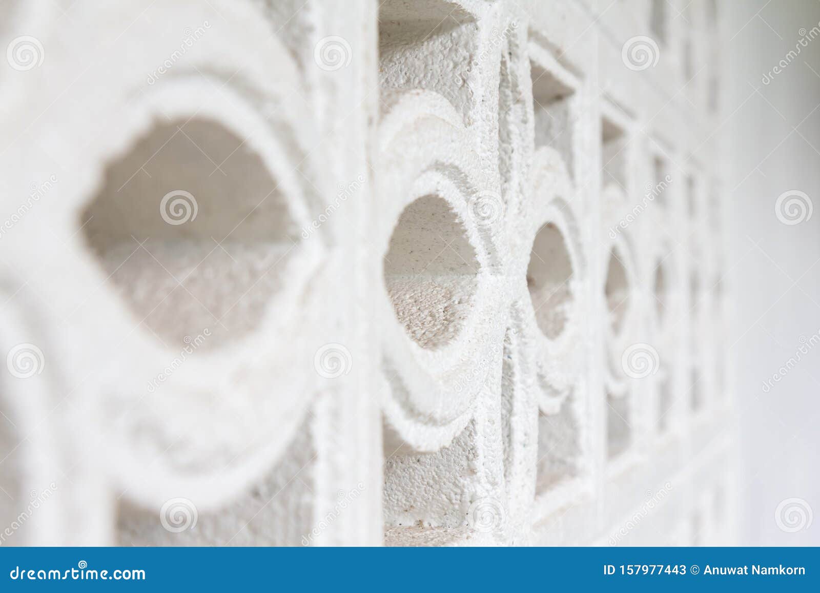 Cement Brick Vents, Air Ventilation. Close Up of Vented Block Stock