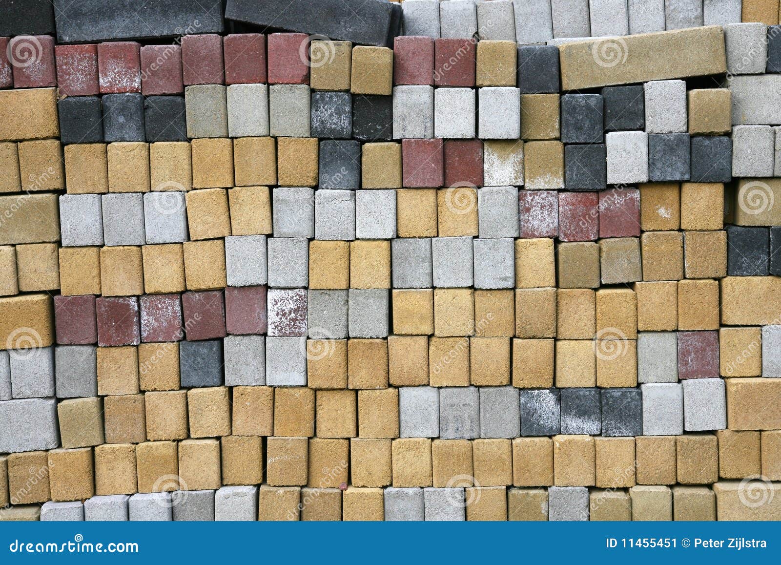 Cement Bricks in Different Colors Stock Image - Image of hard, stack