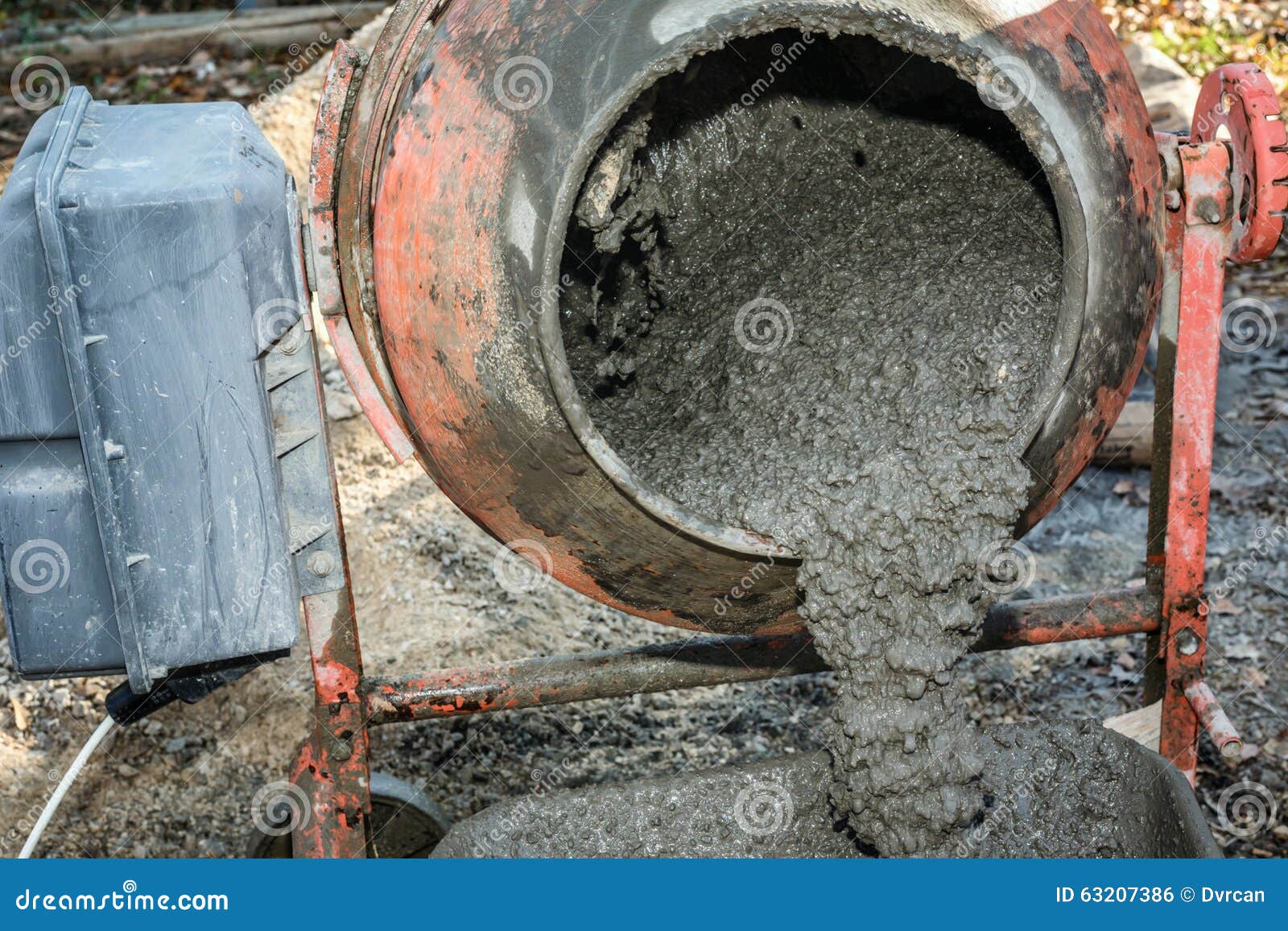 Cement concrete mixer stock photo. Image of pouring, machine 63207386