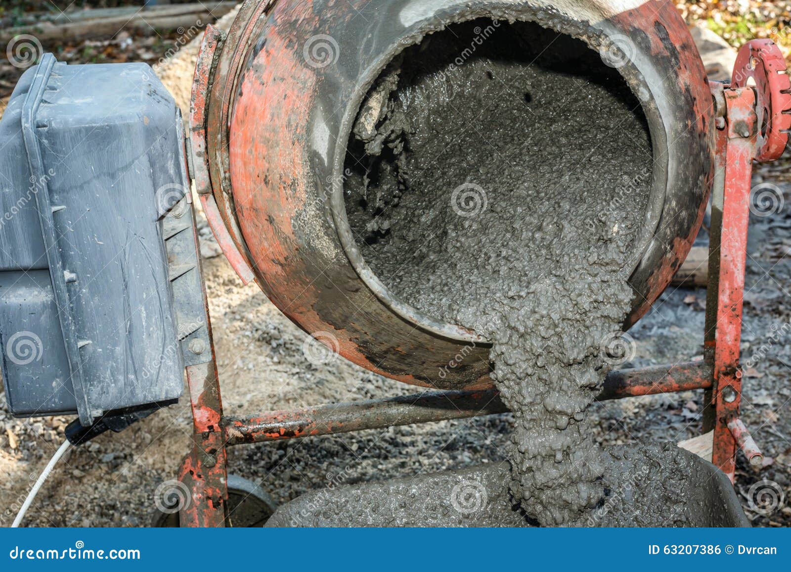 Cement concrete mixer stock photo. Image of pouring, machine - 63207386