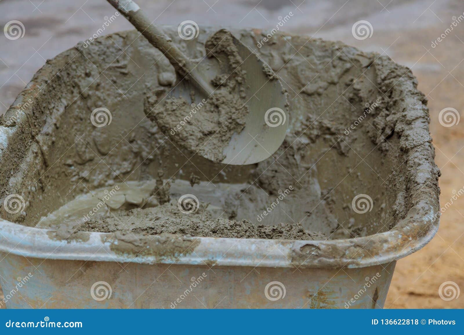 Cement Mixer Tray for Construction New Home Stock Photo - Image of