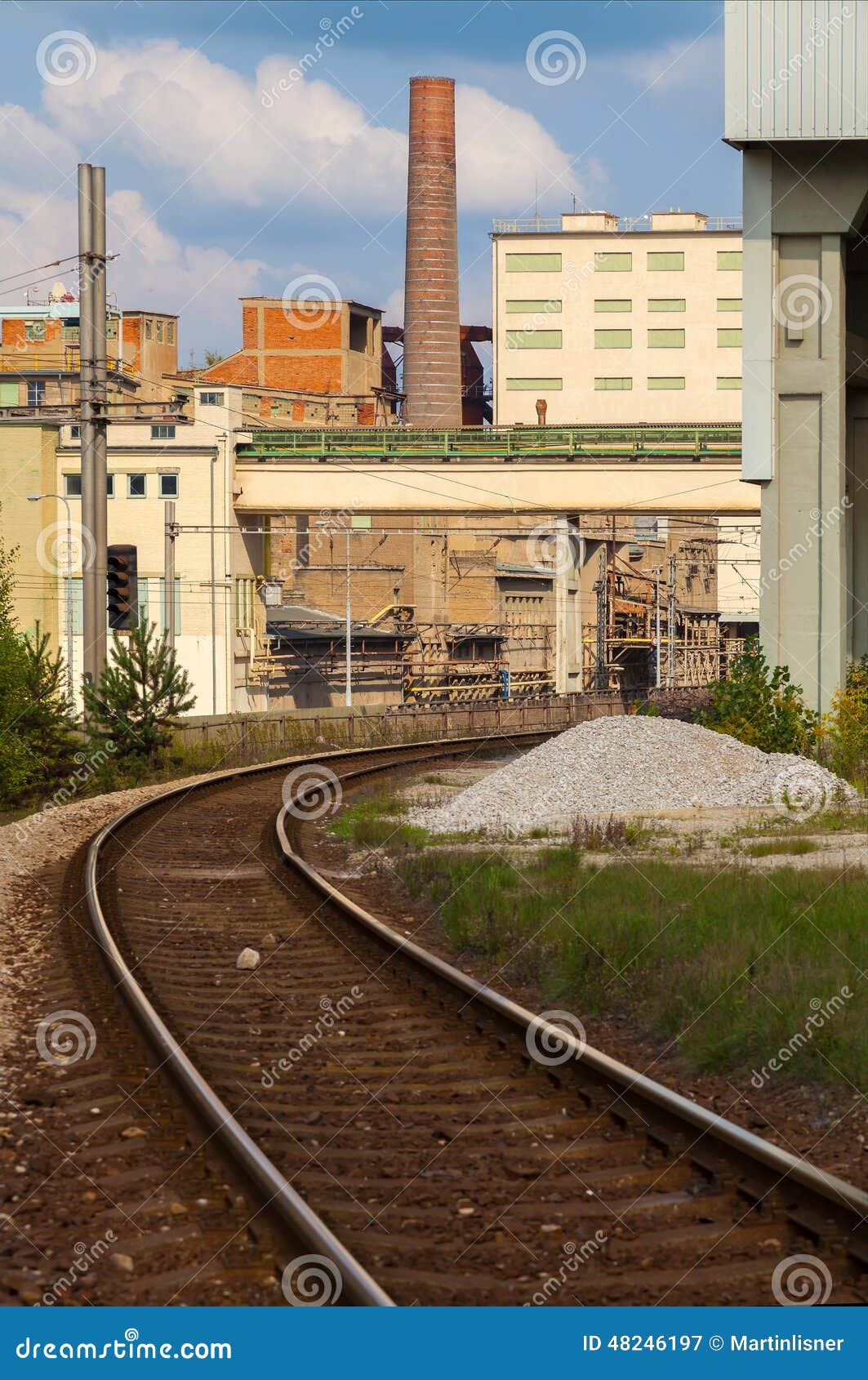 Cement Factory,railroad Tracks, Czech Republic Stock Image - Image of