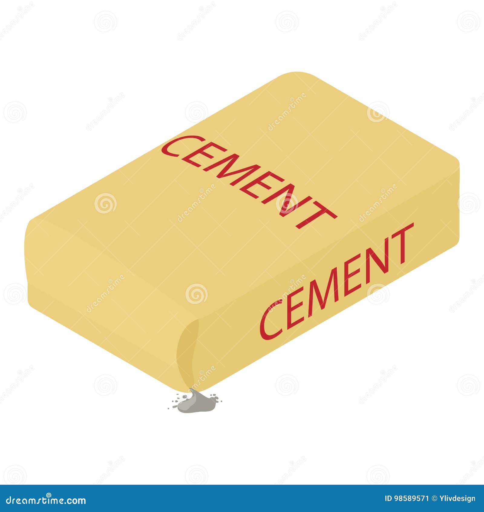 Cement Icon, Isometric 3d Style Stock Vector - Illustration of brown