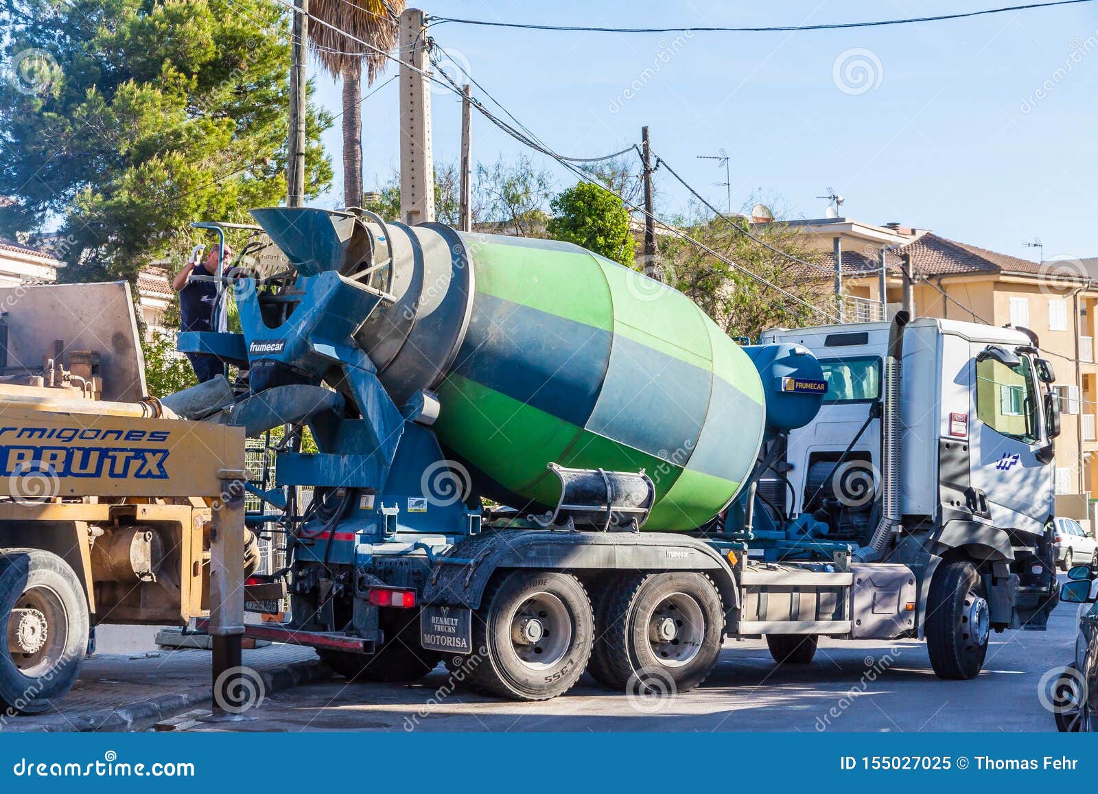 A Cement Mixer Car in a Construction Site Editorial Image - Image of