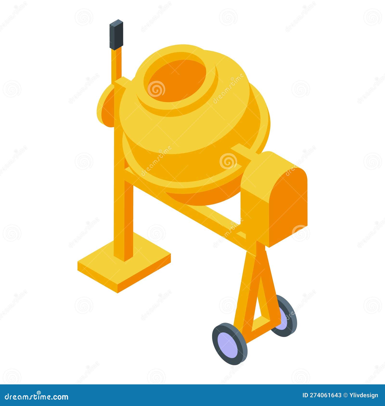 Cement Mixer Icon Isometric Vector. Concrete Machine Stock Vector