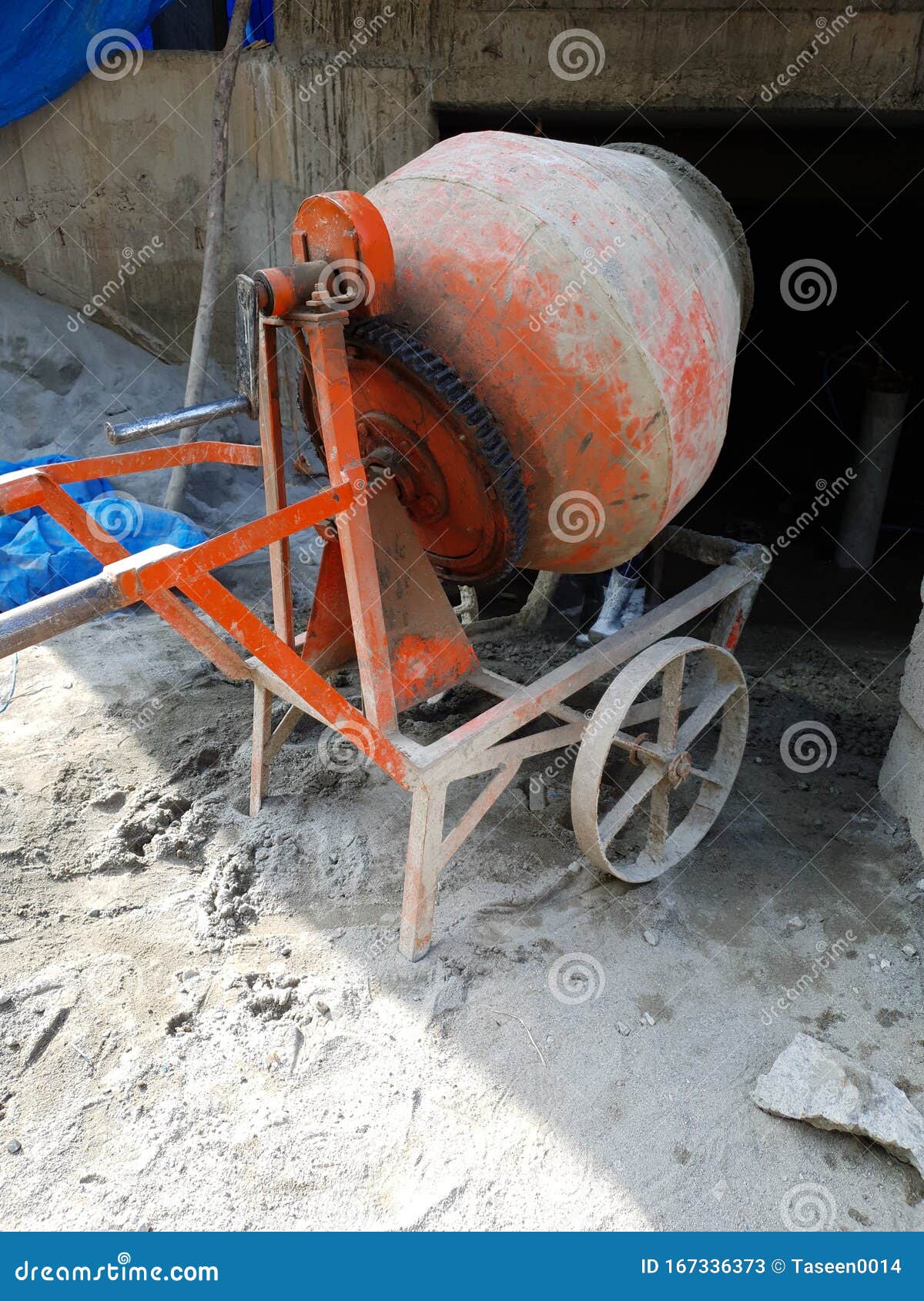 Cement Mixer, Stone,Cement and Sand for Construction Stock Image