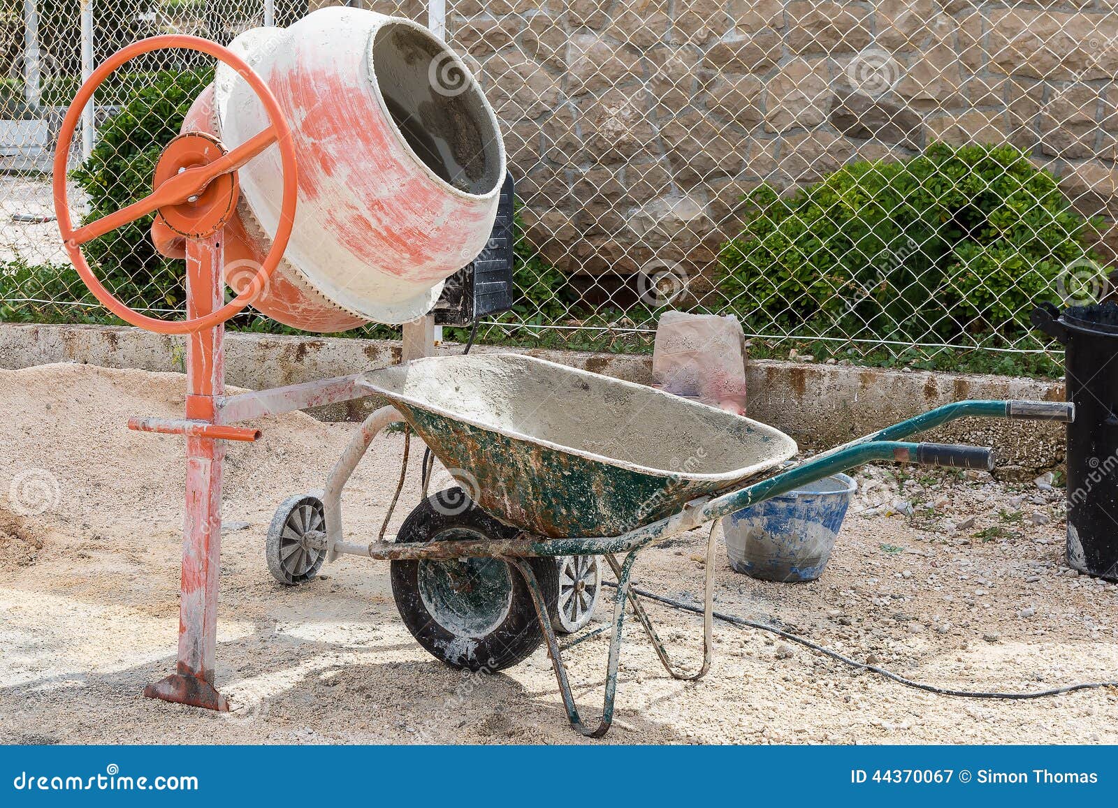 Cement Mixer stock image. Image of construct, wheel, wheelbarrow 44370067