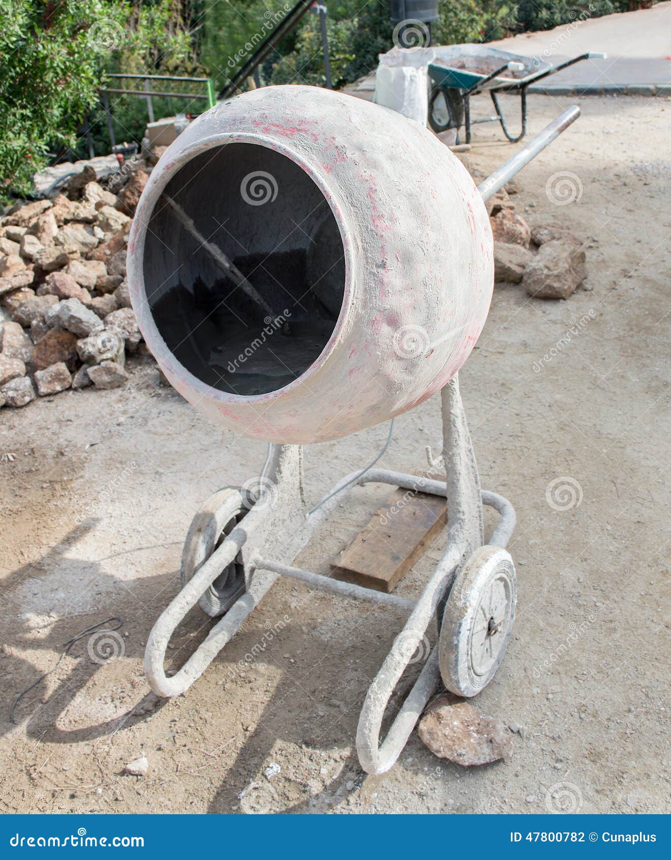 Cement mixer at a work stock photo. Image of space, industry 47800782