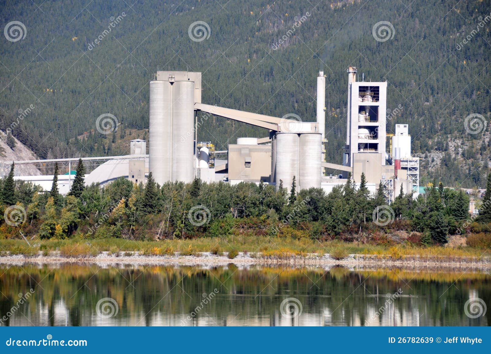 Cement Plant stock image. Image of exshaw, lake, industry - 26782639