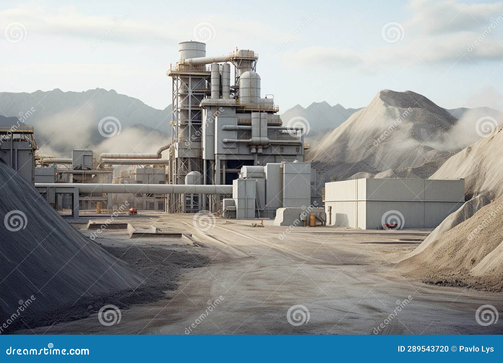 Cement Plant and Cement Production Stock Illustration Illustration of