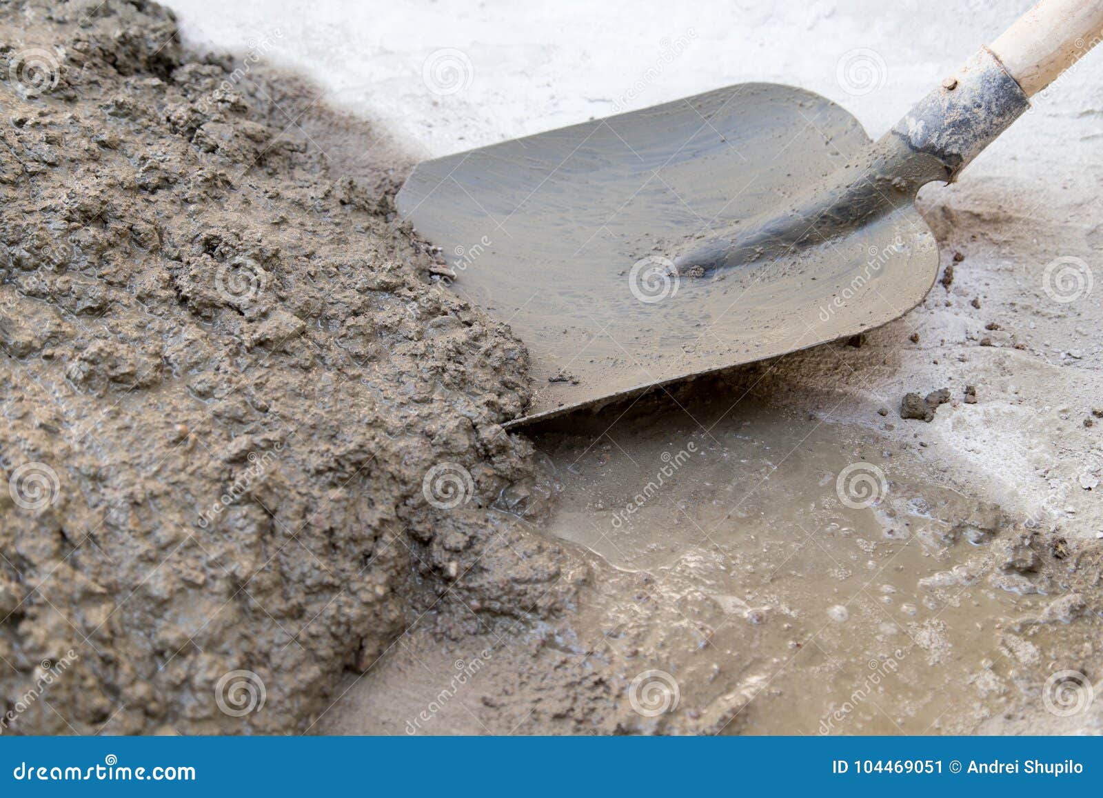 Cement Solution with a Shovel Stock Image - Image of shovel, equipment