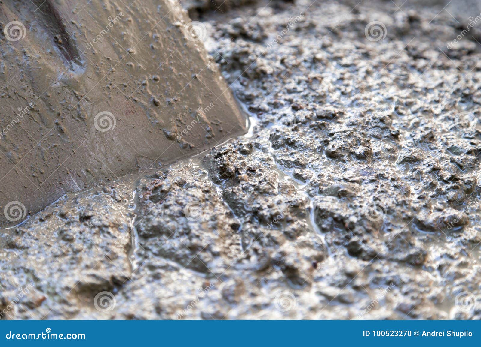 Cement Solution with a Shovel . Stock Photo - Image of stone, tool