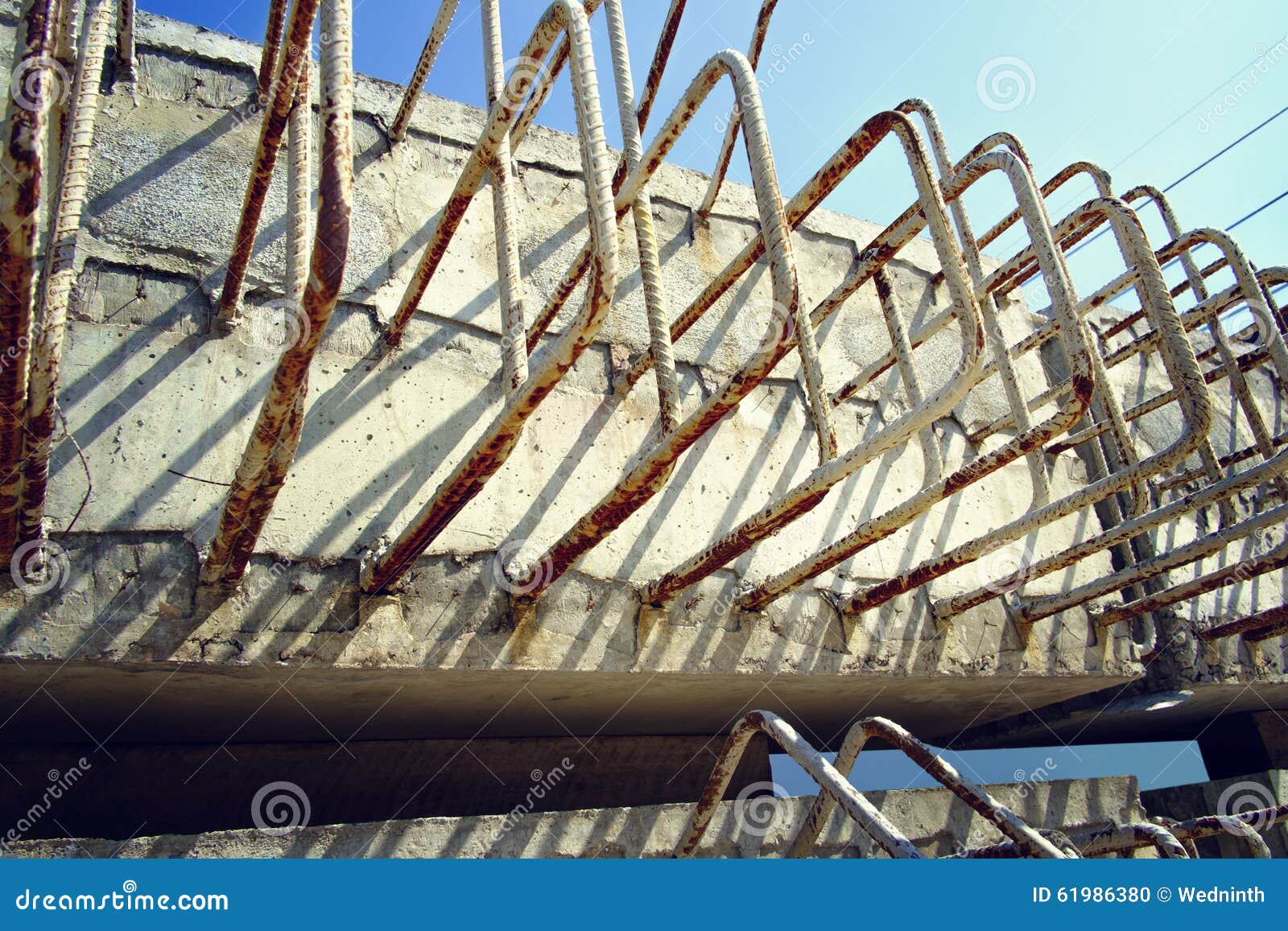 Cement with Steel Poles for Construction Stock Photo Image of