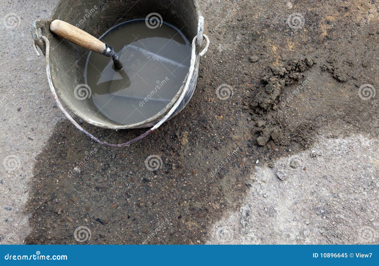 Cement trowel in bucket stock image. Image of details 10896645