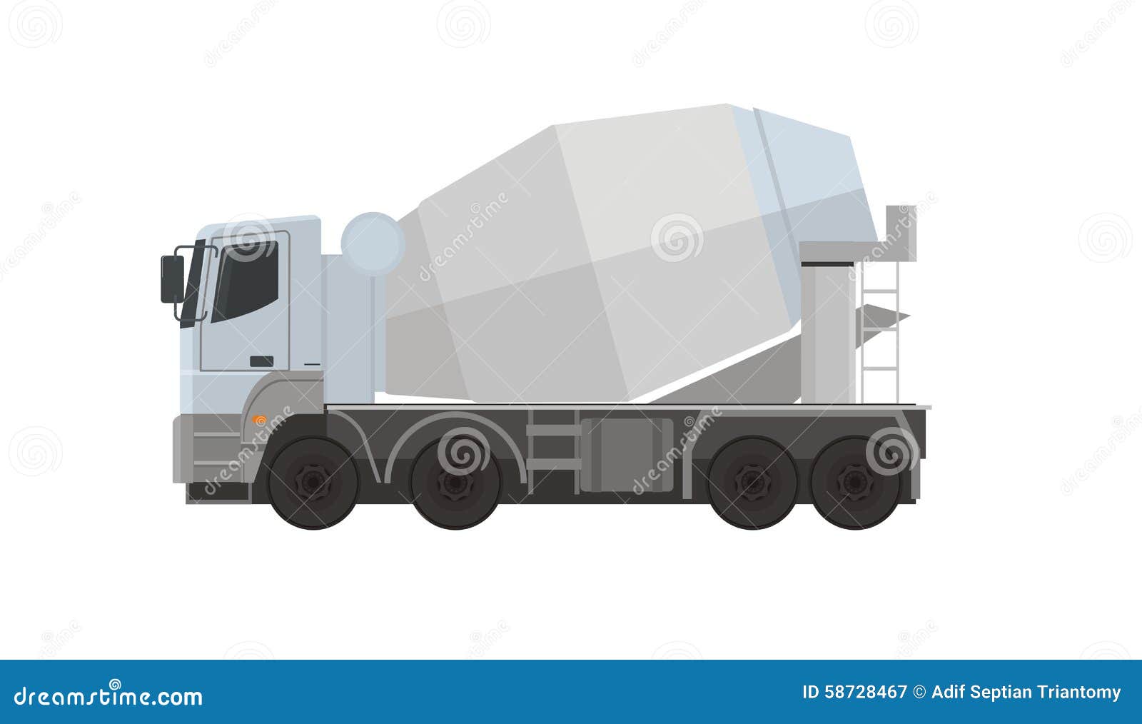 Cement Truck Simple Illustration Stock Vector - Illustration of truck