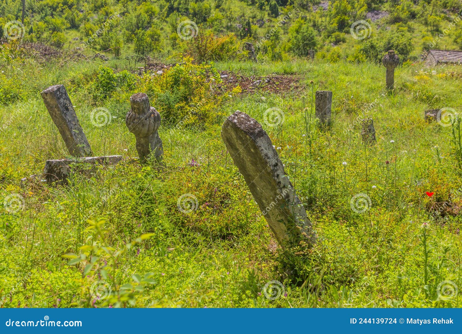 cemetery in blagaj village near mostar, bosnia and herzegovi