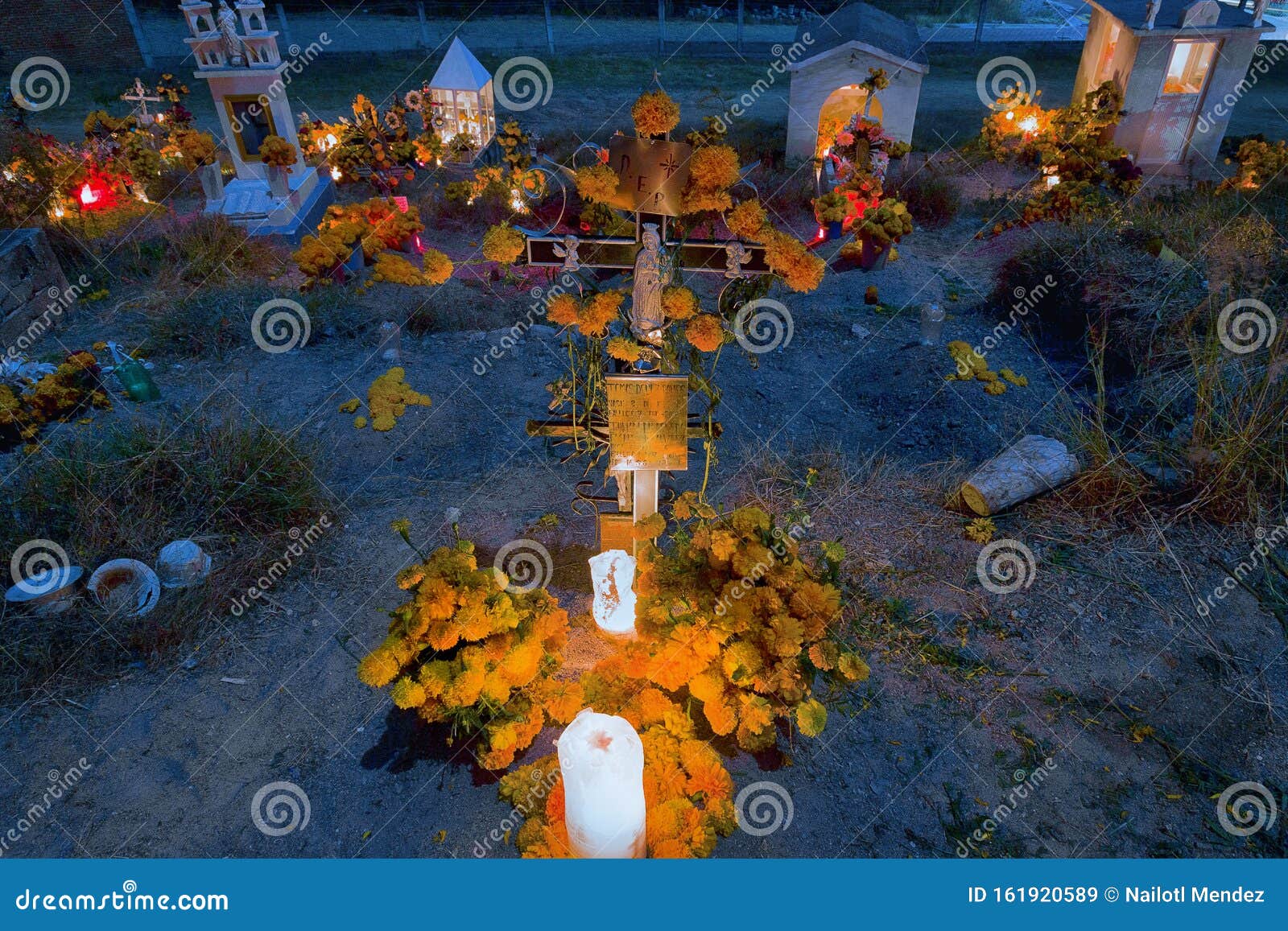 Cemetery Decoration in a Day of the Dead Mexican Tradition Stock Image