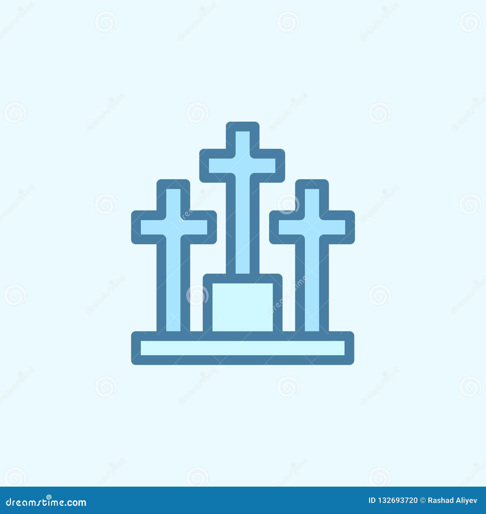 cemetery field outline icon.  of 2 color simple icon. thin line icon for website  and development, app development.