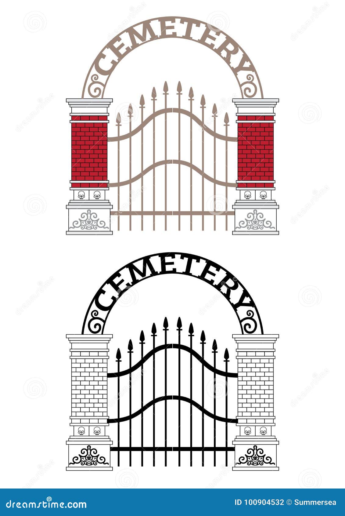 Cemetery Gate Vector stock vector. Illustration of vector 100904532