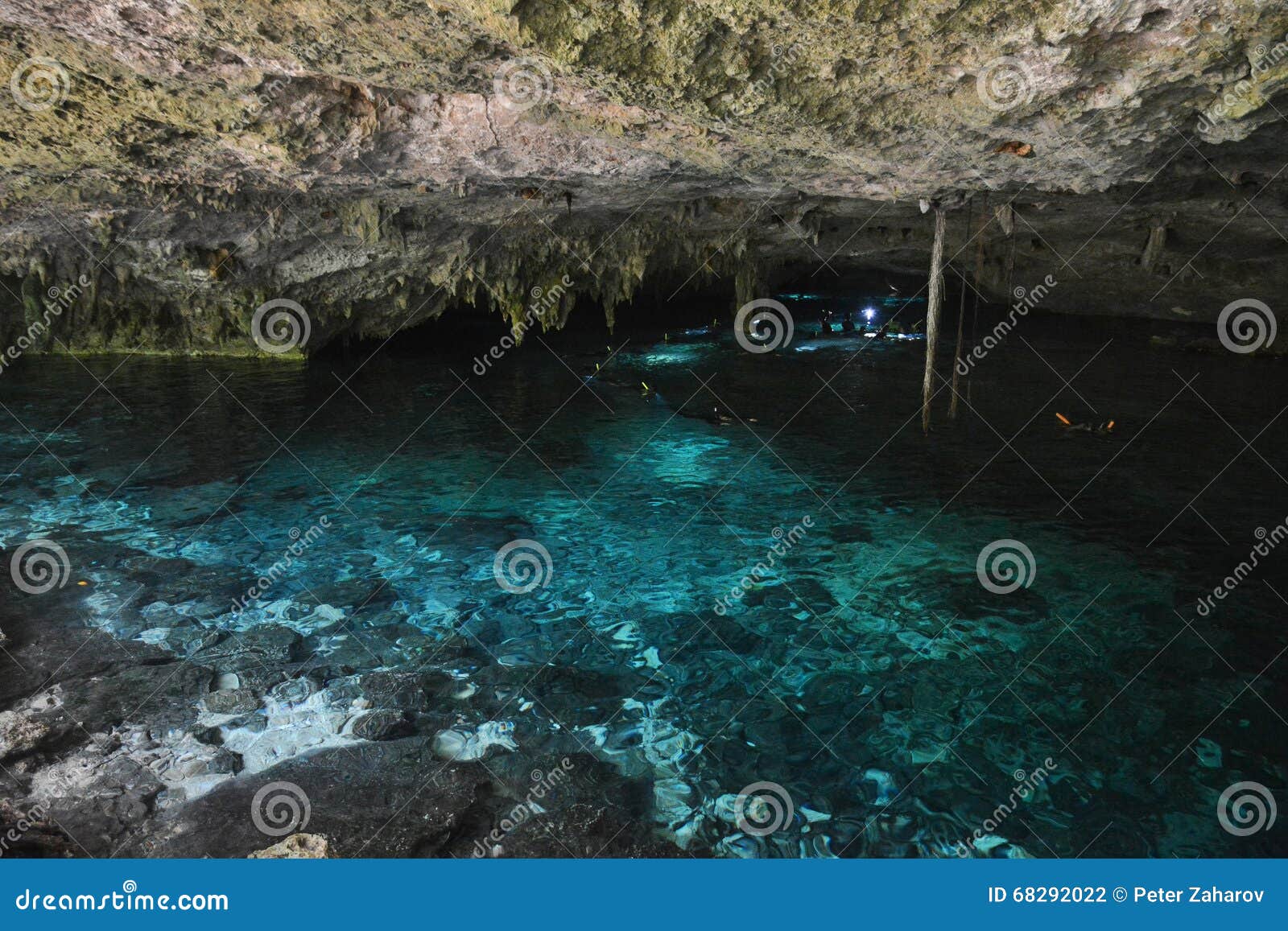 cenote dos ojos in yucatan peninsula, mexico.