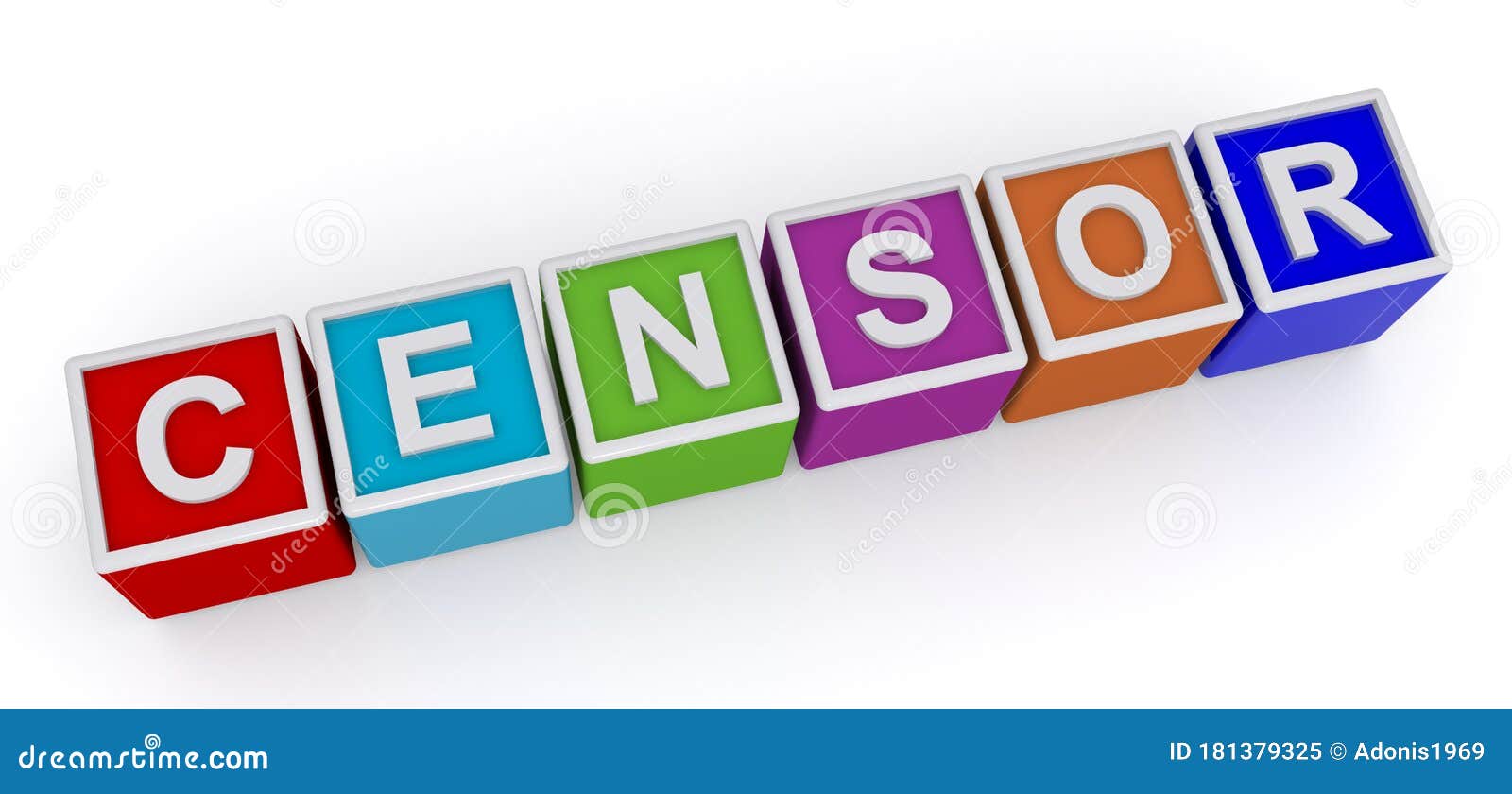 Censor word block stock illustration. Illustration of democracy 181379325