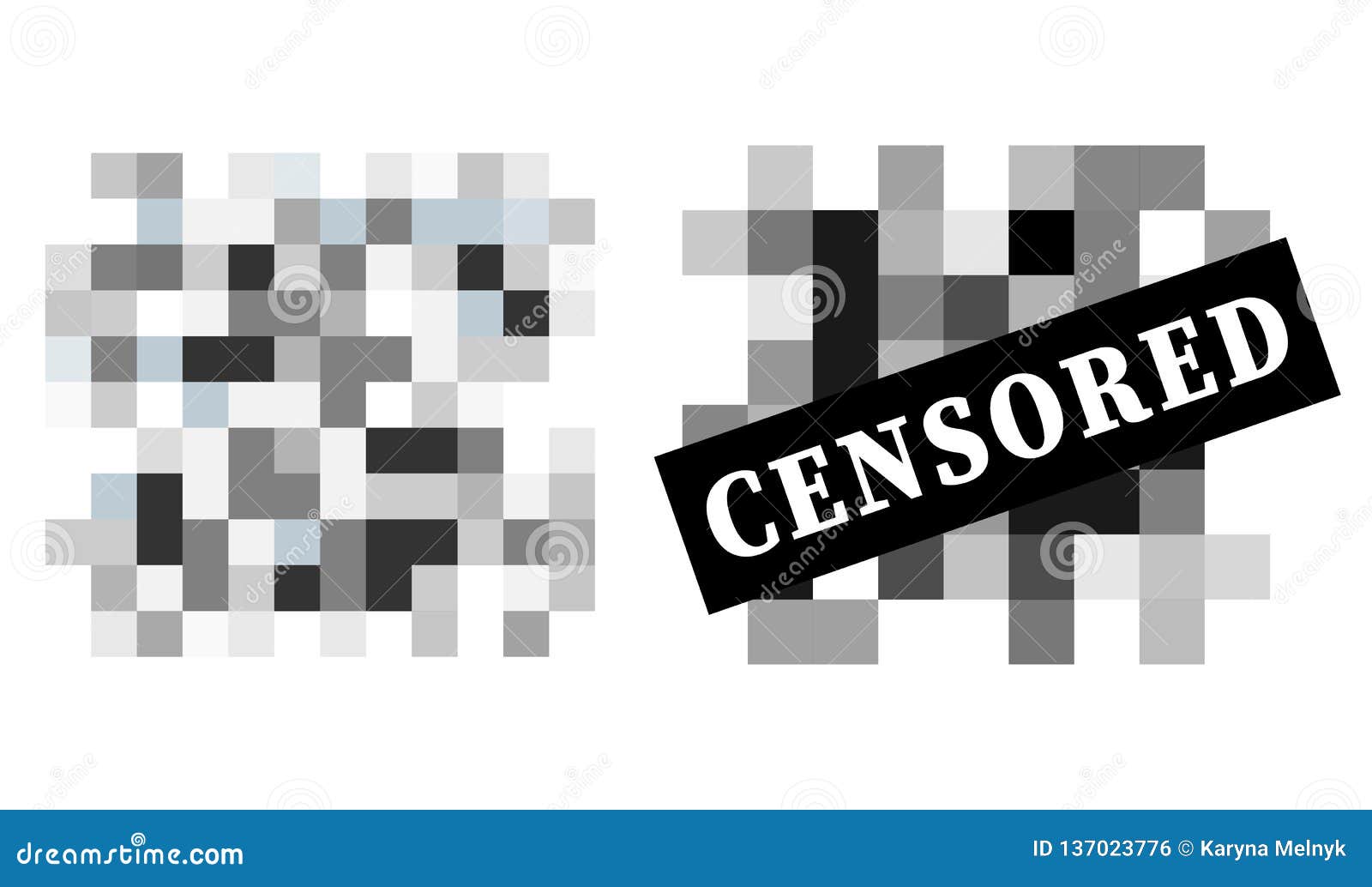 Set Of Pixel Censored Signs Stock Vector Illustration Of Access Censorship