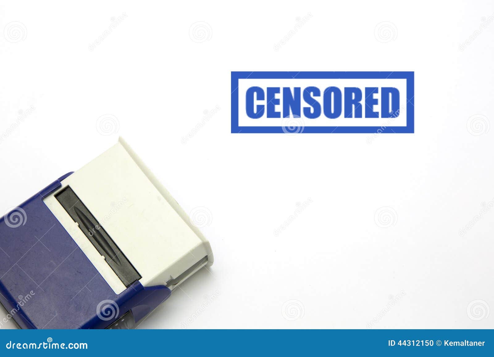 censored blue rubber stamp