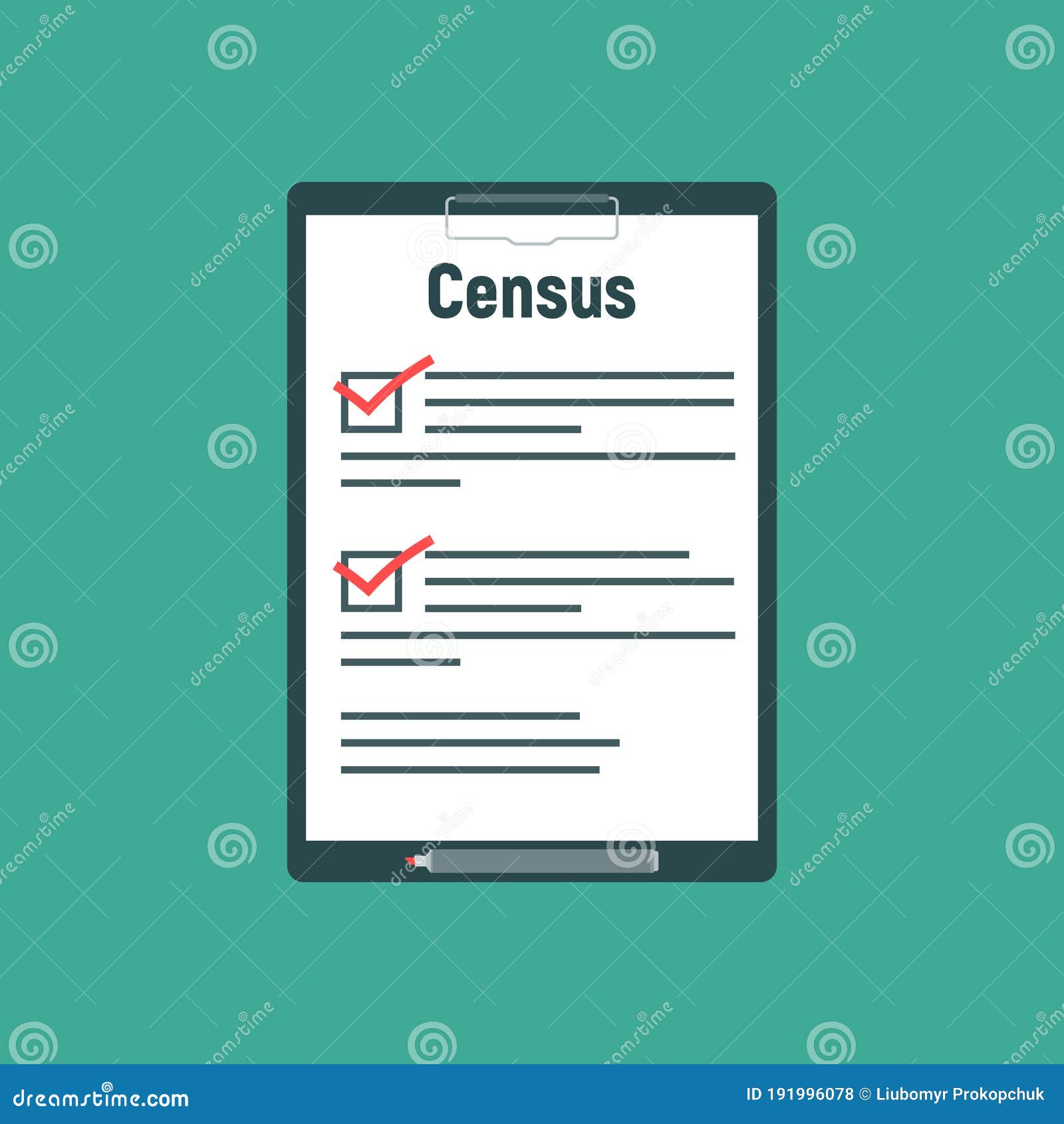 census. clipboard in pen in hand.   flat . folder with documents