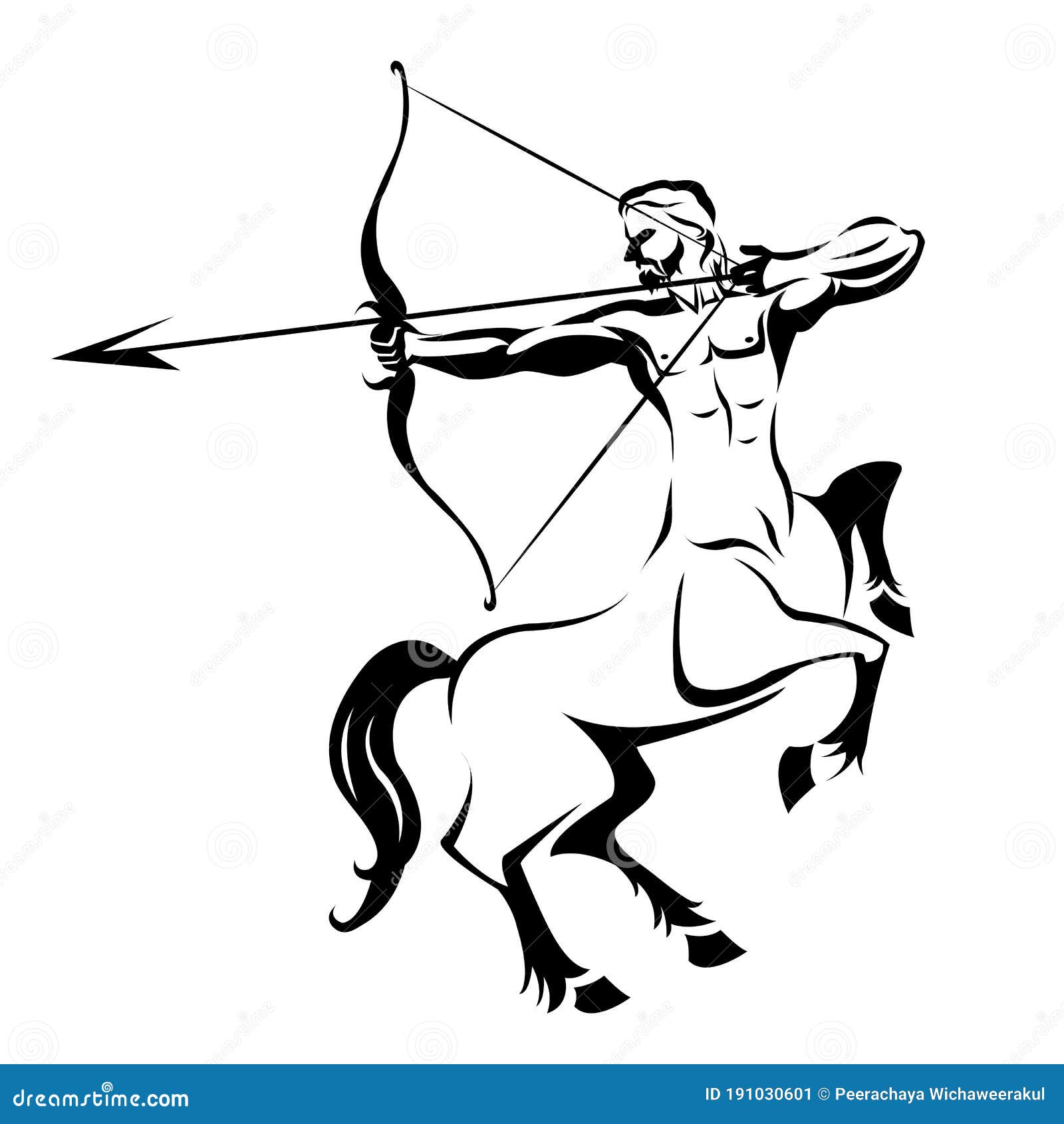 Centaur Silhouette Ancient Mythology Stock Vector - Illustration of ...